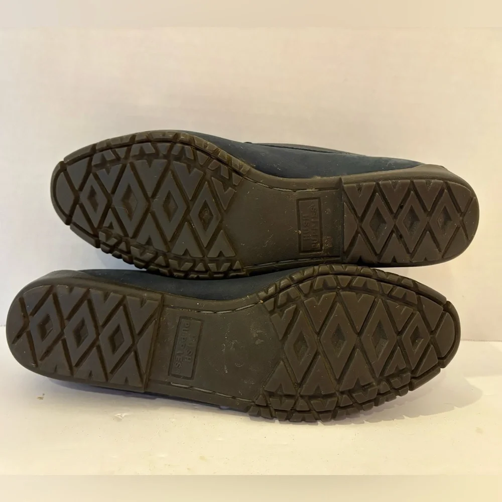 Hush Puppies dark blue leather slide-on loafers shoes size 6.5 M